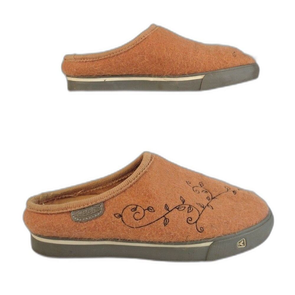 Keen Orange Wool Mule Clogs Flat womens 5 shoes Embroidered
